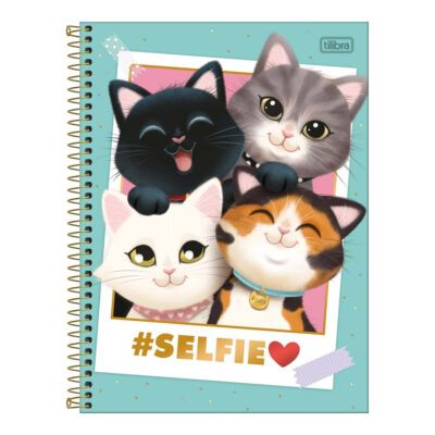 Caderno Universitário Grande Espiral Capa Dura Purrfect Cats - Estampas Sortidas