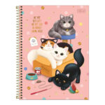 Caderno Universitário Grande Espiral Capa Dura Purrfect Cats - Estampas Sortidas