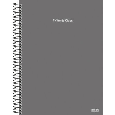 Caderno 1/4 Pequeno Espiral Capa Dura 80 Folhas World Class – Cores Sortidas