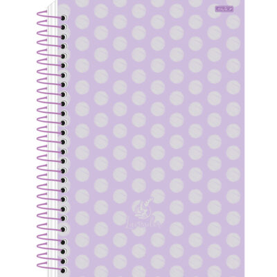 Caderneta Espiral Capa Dura 1/8 80 Folhas Lavender - Estampas Diversas