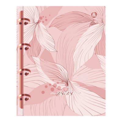 Fichário Caderno Argolado Colegial Com 4 Argolas Rosa Rosé - Estampas Sortidas