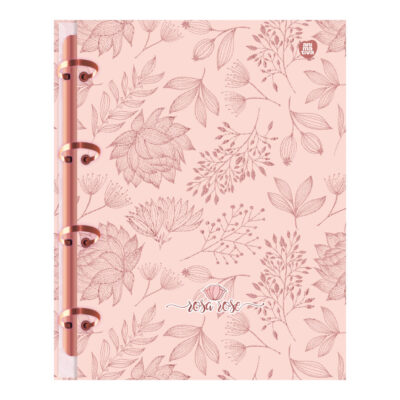 Fichário Caderno Argolado Colegial Com 4 Argolas Rosa Rosé – Estampas Sortidas