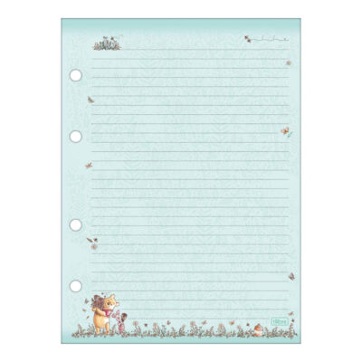 Bloco Refil Tiliflex Fichário Caderno Argolado Colegial 4 Furos 80 Folhas – Pooh