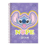 Caderno 1/4 Pequeno Espiral Capa Dura 80 Folhas Stitch - Estampas Sortidas