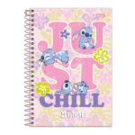 Caderno 1/4 Pequeno Espiral Capa Dura 80 Folhas Stitch - Estampas Sortidas