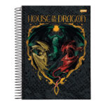 Caderno Universitário Grande Espiral Capa Dura 160 Folhas 10 Matérias House Of The Dragon - Estampas