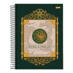 Caderno Universitário Grande Espiral Capa Dura 160 Folhas 10 Matérias House Of The Dragon - Estampas