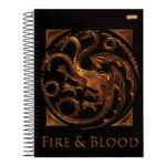 Caderno Universitário Grande Espiral Capa Dura 160 Folhas 10 Matérias House Of The Dragon - Estampas
