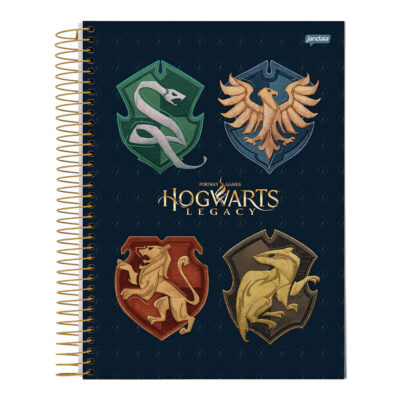 Caderno Universitário Grande Espiral Capa Dura 160 Folhas 10 Matérias Hogwarts Legacy - Estampas Sor