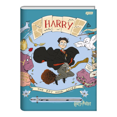 Caderno 1/4 Pequeno Brochura Costurado Sem Mola Harry Potter – Estampas Sortidas