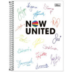 Caderno Universitário Grande Capa Dura 160 Folhas 10 Matérias Now United - Estampas Diversas