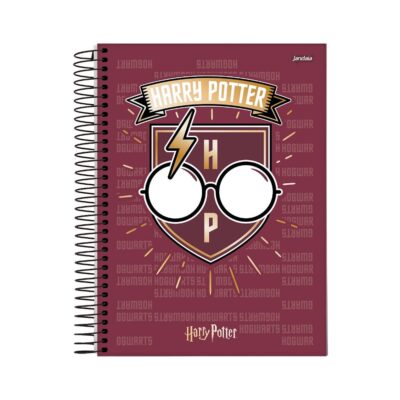 Caderno Colegial Médio Espiral Capa Dura 160 Folhas 10 Matérias Harry Potter - Estampas Sortidas