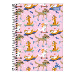 Caderno 1/4 Pequeno Espiral Capa Dura 200 Folhas D+ Estampas Sortidas