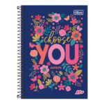 Caderno 1/4 Pequeno Espiral Capa Dura 200 Folhas D+ Estampas Sortidas