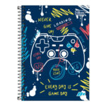 Caderno 1/4 Pequeno Espiral Capa Dura 200 Folhas D+ Estampas Sortidas