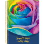 Caderno Universitário Grande Espiral Capa Dura 160 Folhas 10 Matérias Mulher - Estampas Diversas