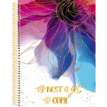 Caderno Universitário Grande Espiral Capa Dura 160 Folhas 10 Matérias Mulher - Estampas Diversas