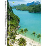 Caderno Universitário Grande Espiral Capa Dura 240 Folhas 12 Matérias Freedom - Estampas Diversas