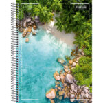 Caderno Universitário Grande Espiral Capa Dura 240 Folhas 12 Matérias Freedom - Estampas Diversas