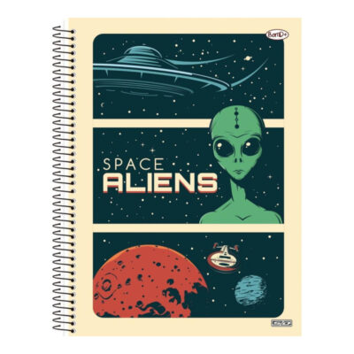 Caderno Universitário Grande Espiral Capa Dura 240 Folhas 15 Matérias Bomd+ – Estampas Sortidas