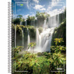 Caderno Universitário Grande Espiral Capa Dura 200 Folhas 10 Matérias Freedom - Estampas Diversas
