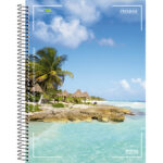 Caderno Universitário Grande Espiral Capa Dura 200 Folhas 10 Matérias Freedom - Estampas Diversas
