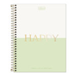 Caderno Espiral Colegial Capa Dura 160 Folhas 10 Matérias Happy - Cores Sortidas