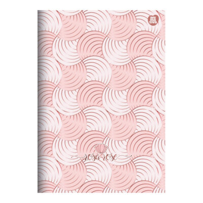 Caderno 1/4 Pequeno Costurado Capa Flexível Rosa Rose – Estampas Sortidas
