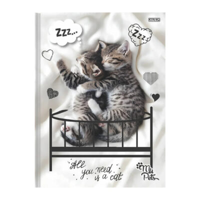 Caderno Universitário Grande Brochura Costurado Sem Mola 48 Folhas My Pets - Estampas Sortidas