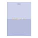 Caderno 1/4 Pequeno Brochura Costurado Sem Mola Capa Dura 80 Folhas Happy - Cores Sortidas