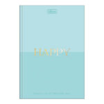 Caderno 1/4 Pequeno Brochura Costurado Sem Mola Capa Dura 80 Folhas Happy - Cores Sortidas