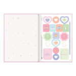 Caderno 1/4 Pequeno Brochura Costurado Sem Mola Capa Dura 80 Folhas Happy - Cores Sortidas