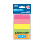 Bloco Notas Adesivas Post It Tili Notes 50mmx15mm Com 100 Folhas Cada Bloco - 5 Cores