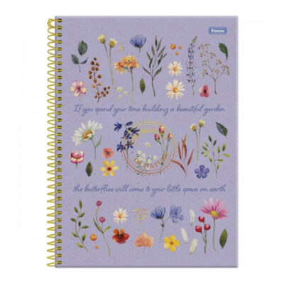 Caderno Universitário Grande Espiral 80 Folhas Natureza – Estampas Diversas