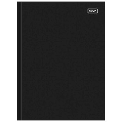 Caderno Universitário Grande Brochura Costurado Sem Mola Capa Dura 100 Folhas Numeradas- preto