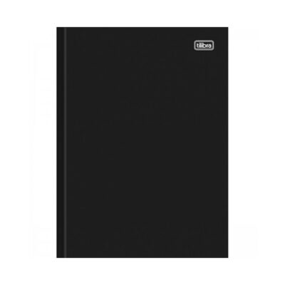 Caderno Universitário Grande Brochura Costurado Sem Mola Capa Dura 50 Folhas Numeradas- preto
