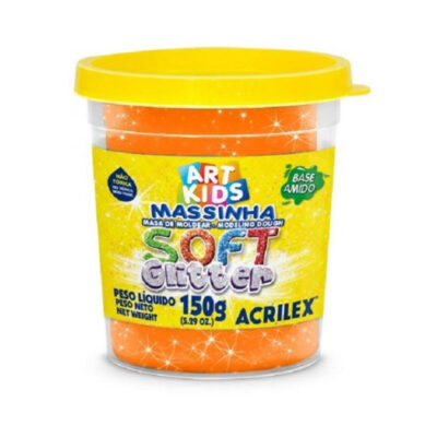 Massa De Modelar Soft Glitter 150g - Laranja