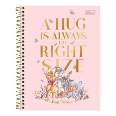 Caderno Colegial Médio Capa Dura 80 Folhas Pooh - Estampas Sortidas