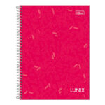 Caderno Colegial Médio Espiral Capa Dura 160 Folhas 10 Matérias Lunix - Estampas Sortidas