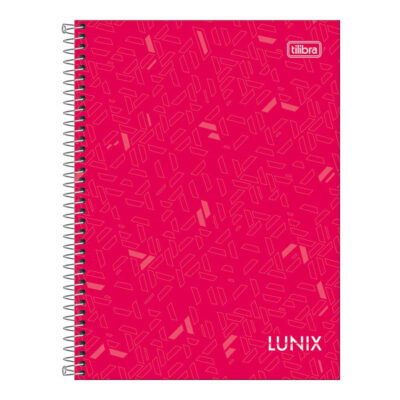 Caderno Colegial Médio Espiral Capa Dura 160 Folhas 10 Matérias Lunix - Estampas Sortidas