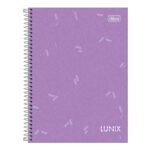 Caderno Colegial Médio Espiral Capa Dura 160 Folhas 10 Matérias Lunix - Estampas Sortidas