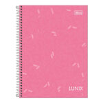 Caderno Colegial Médio Espiral Capa Dura 160 Folhas 10 Matérias Lunix - Estampas Sortidas