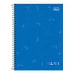 Caderno Colegial Médio Espiral Capa Dura 160 Folhas 10 Matérias Lunix - Estampas Sortidas