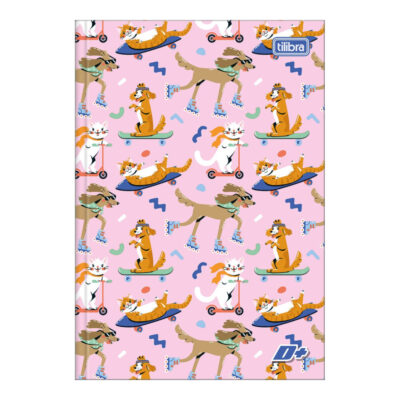Caderno 1/4 Pequeno Brochura Costurado Sem Mola 48 Folhas D+ Estampas Sortidas