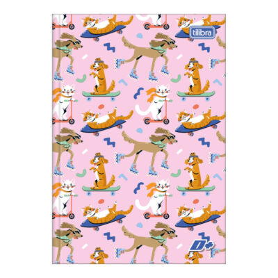 Caderno 1/4 Pequeno Brochura Costurado Sem Mola 96 Folhas D+ – Estampas Sortidas
