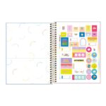 Caderno Colegial Médio Capa Plástica 80 Folhas Happy - Azul