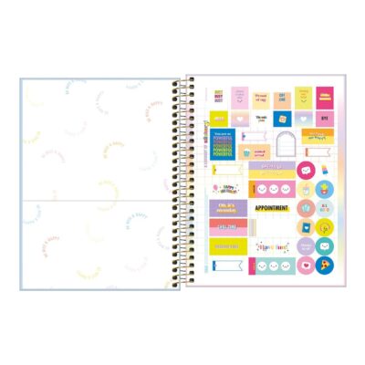 Caderno Colegial Médio Capa Plástica 80 Folhas Happy – Azul