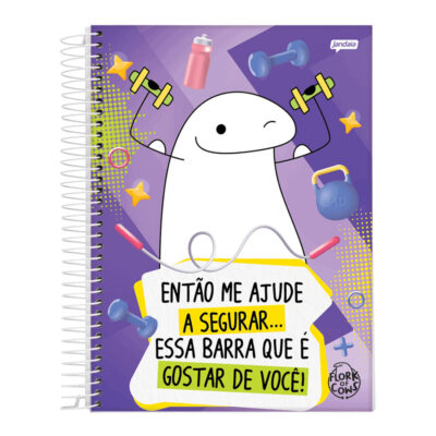 Caderno Universitário Grande Espiral Capa Dura 80 Folhas 1 Matéria Flork - Estampas Sortidas