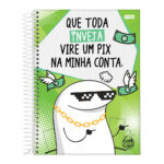 Caderno Universitário Grande Espiral Capa Dura 80 Folhas 1 Matéria Flork - Estampas Sortidas