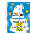 Caderno Universitário Grande Espiral Capa Dura 80 Folhas 1 Matéria Flork - Estampas Sortidas